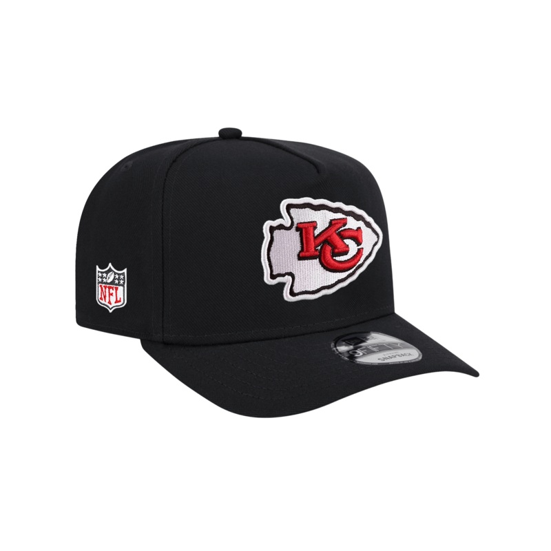 Kansas City Chiefs New Era NFL Team 9FIFTY A-Frame Pre-Curved Snapback Hat – Black