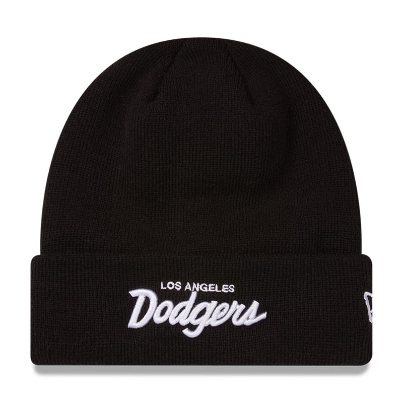 Los Angeles Dodgers New Era MLB Script Cuff Beanie – Black