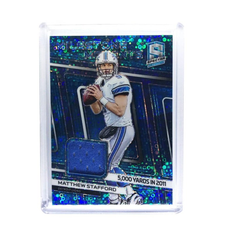 Matthew Stafford Detroit Lions 2019 Panini Spectra NFL Milestone Moments Prizm /75 Card