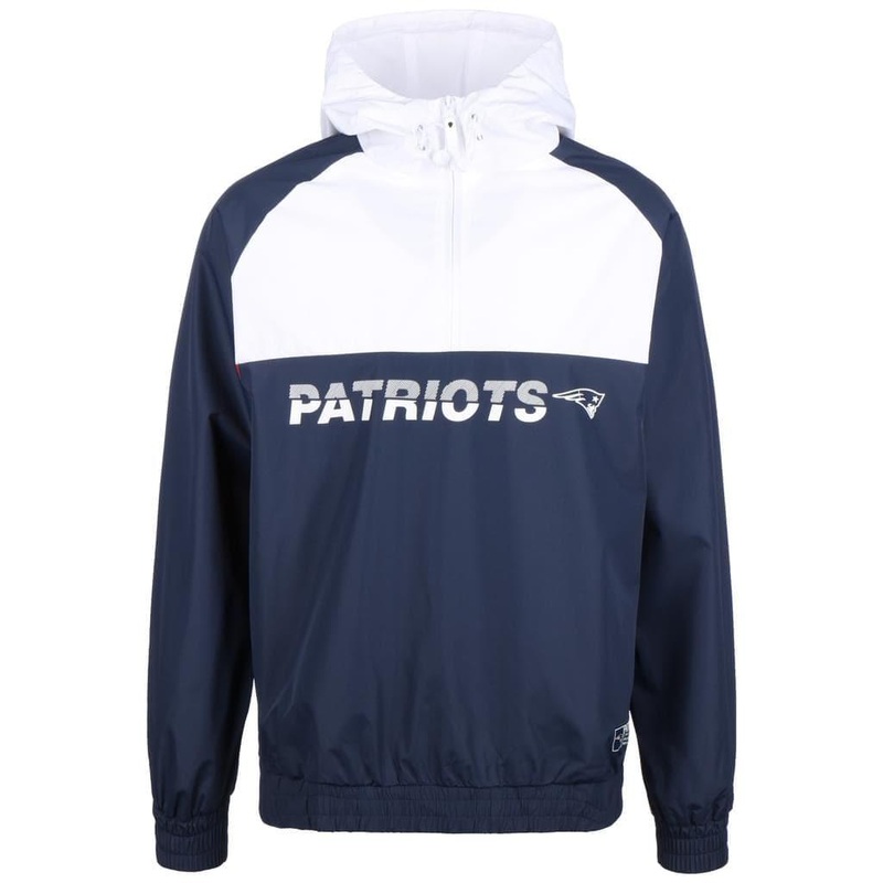 New England Patriots New Era NFL Colour Block Hooded Windbreaker Jacket – Navy