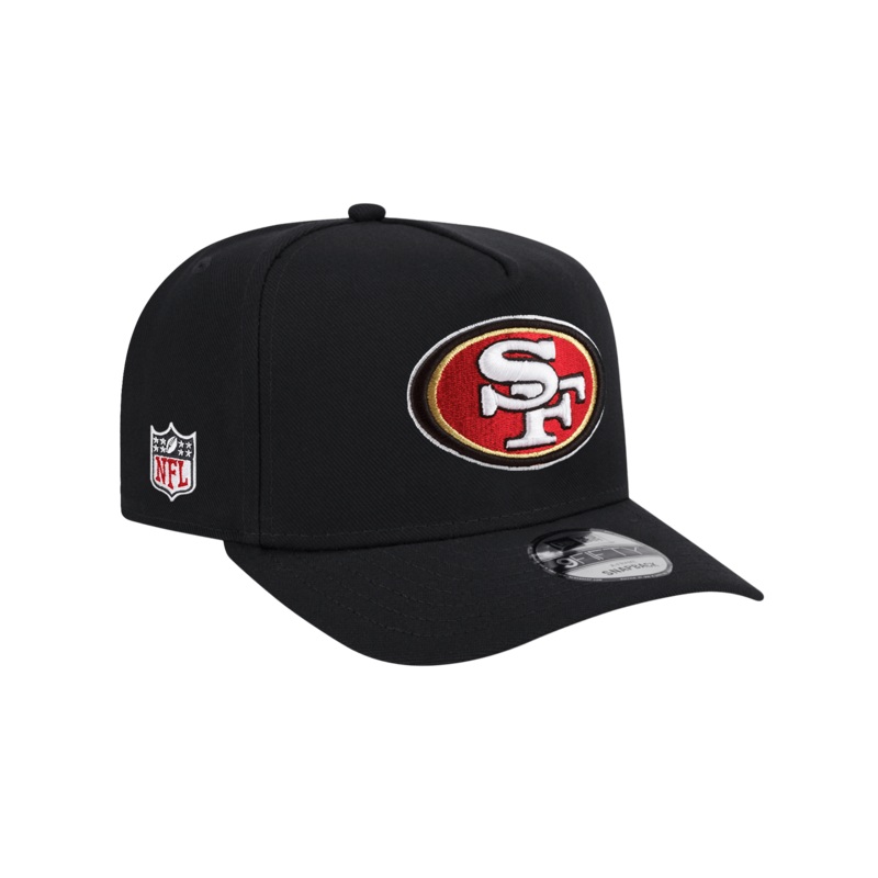 San Francisco 49ers New Era NFL Team 9FIFTY A-Frame Pre-Curved Snapback Hat – Black