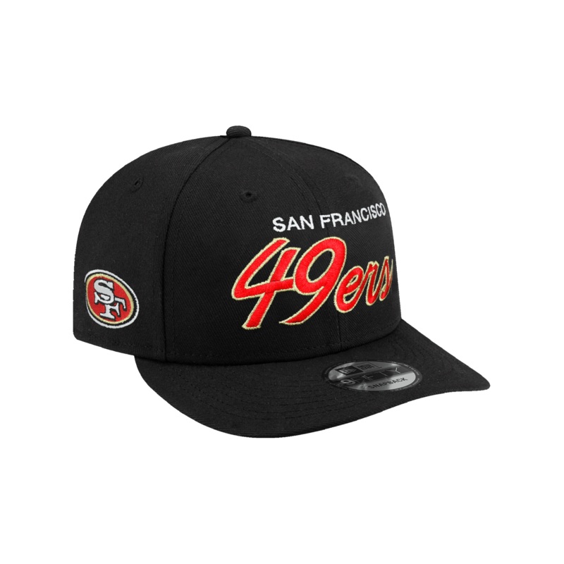 San Francisco 49ers New Era NFL Team Script 9FIFTY Pre-Curved Snapback Hat – Black