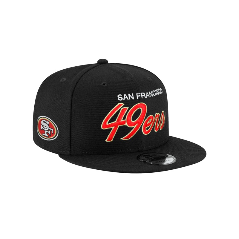 San Francisco 49ers New Era NFL Team Script 9FIFTY Snapback Hat – Black
