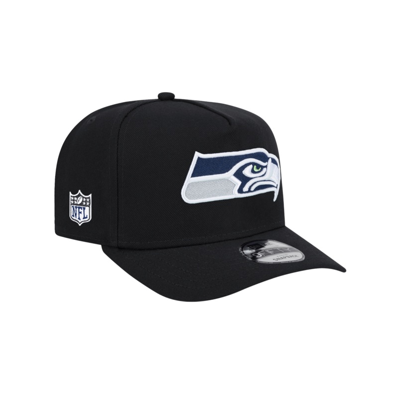 Seattle Seahawks New Era NFL Team 9FIFTY A-Frame Pre-Curved Snapback Hat – Black