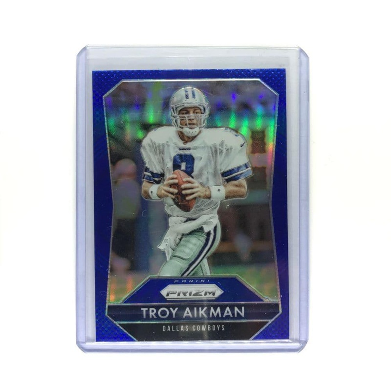 Troy Aikman Dallas Cowboys 2015 Panini Prizm Blue NFL Card