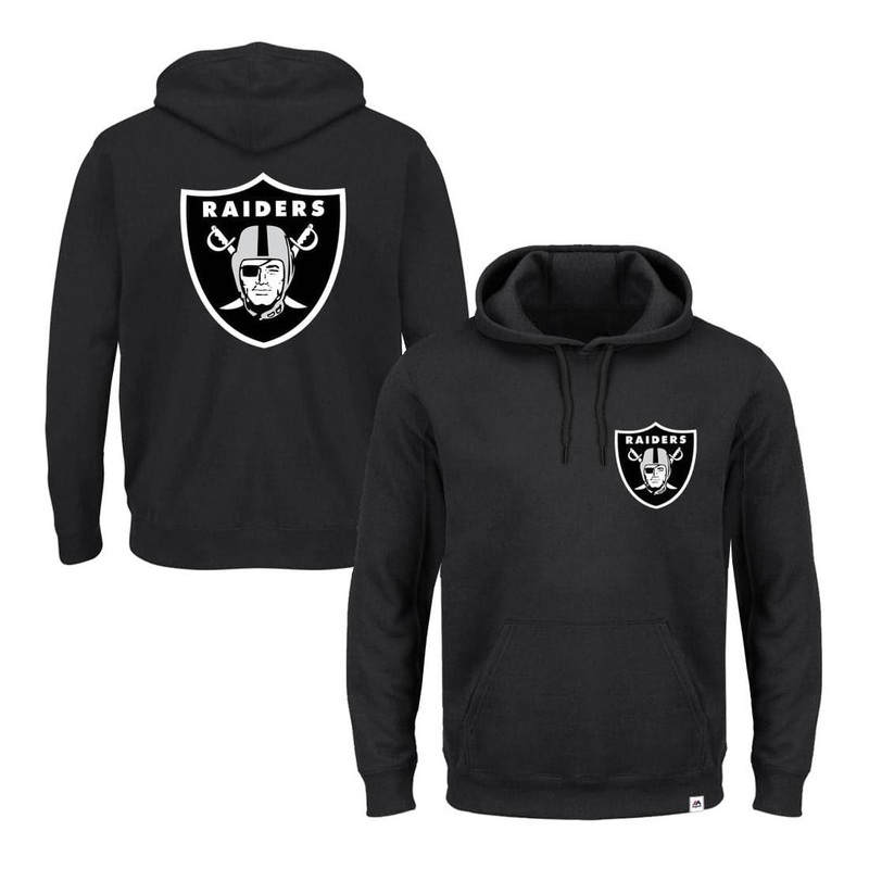 Youths Las Vegas Raiders Majestic NFL Duke Hoodie Jumper – Black