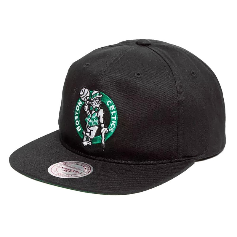 Boston Celtics Mitchell & Ness NBA Logo Deadstock Snapback Hat – Black