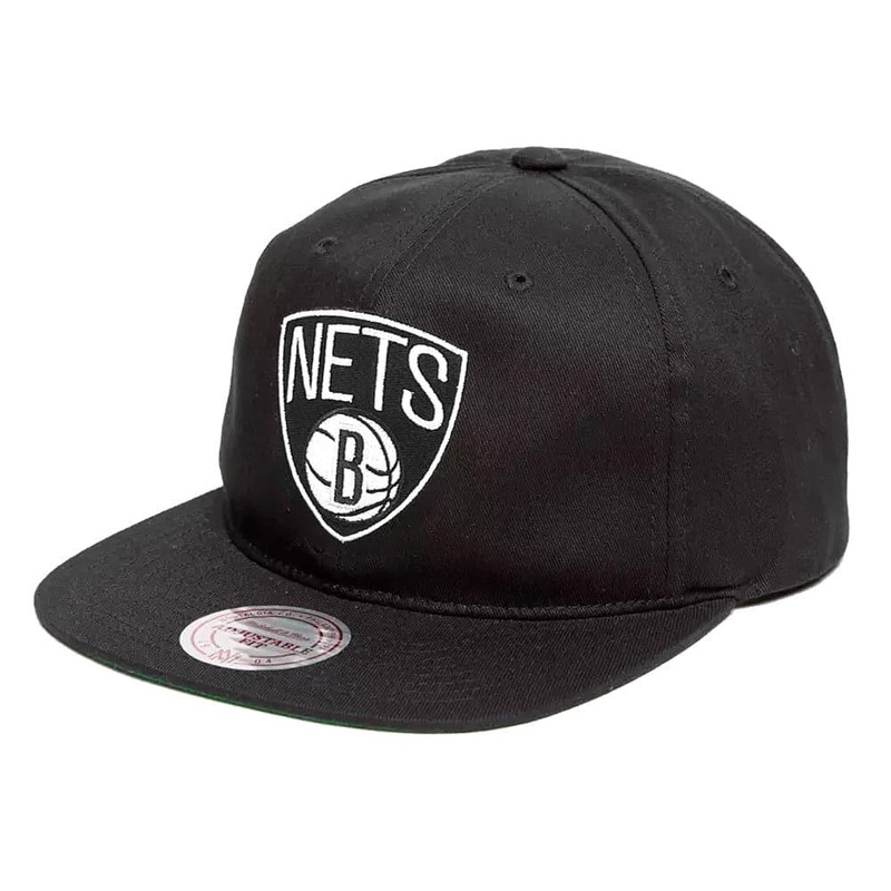 Brooklyn Nets Mitchell & Ness NBA Logo Deadstock Snapback Hat – Black