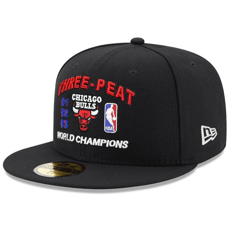 Chicago Bulls New Era NBA 3-Peat Champions 59FIFTY Fitted Hat – Black