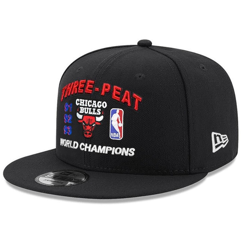 Chicago Bulls New Era NBA 3-Peat Champions 9FIFTY Snapback Hat – Black