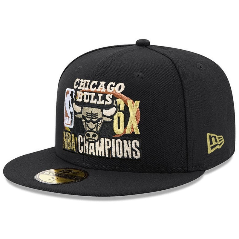 Chicago Bulls New Era NBA 6x Champions 59FIFTY Fitted Hat – Black