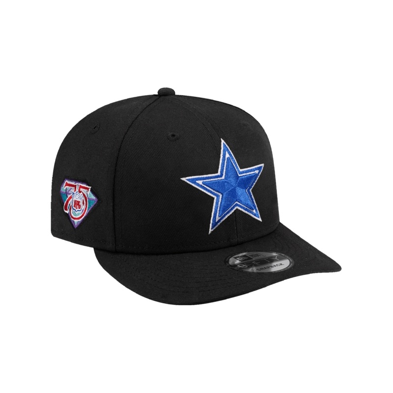 Dallas Cowboys New Era NFL 75th Ann Patch 9FIFTY Pre-Curved Snapback Hat – Black
