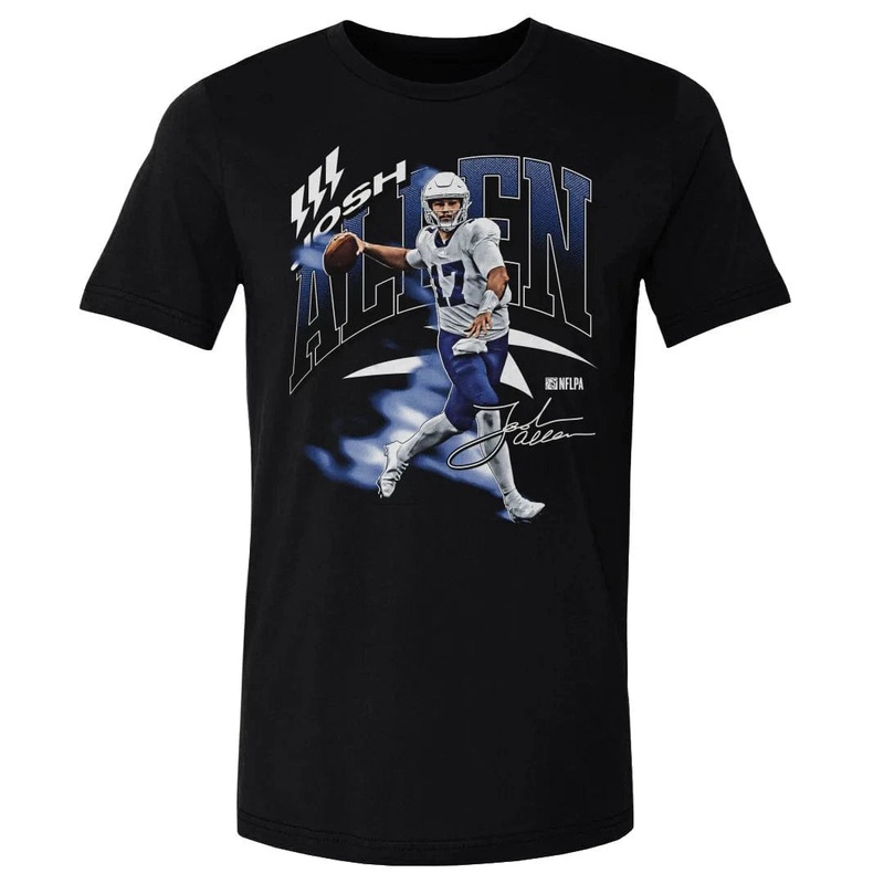 Josh Allen Buffalo Bills 500 Level NFL Retro Wave T-Shirt – Black