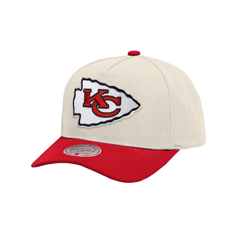 Kansas City Chiefs Mitchell & Ness NFL Team 2T Pro Pinch Snapback Hat – Cream