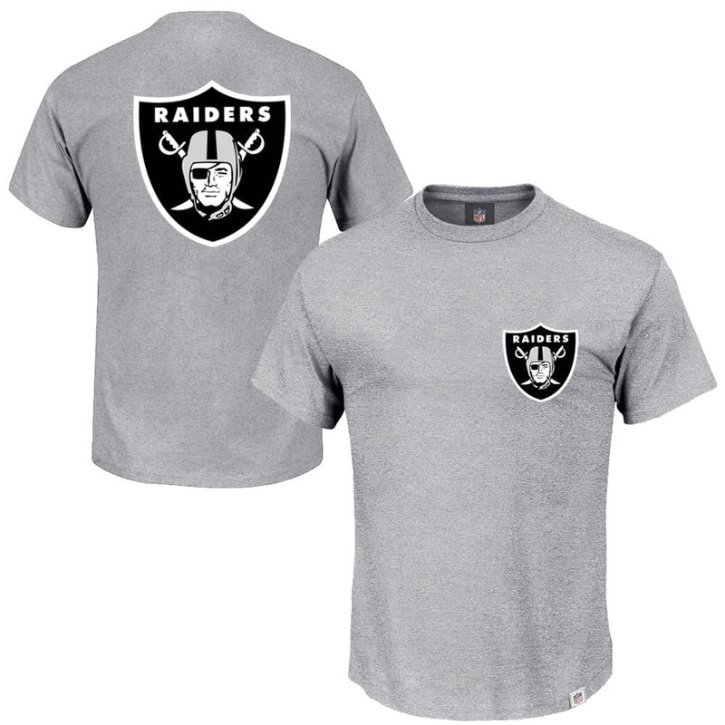 Las Vegas Raiders Majestic NFL Jeaner 2 T-Shirt – Grey Marle