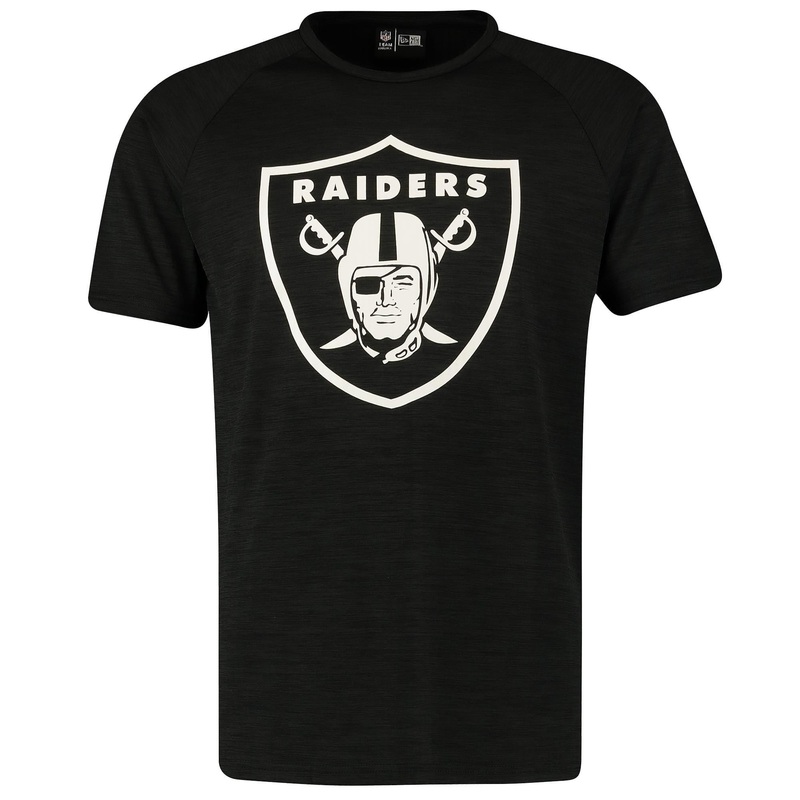 Las Vegas Raiders New Era NFL Engineered Performance Raglan T-Shirt – Black