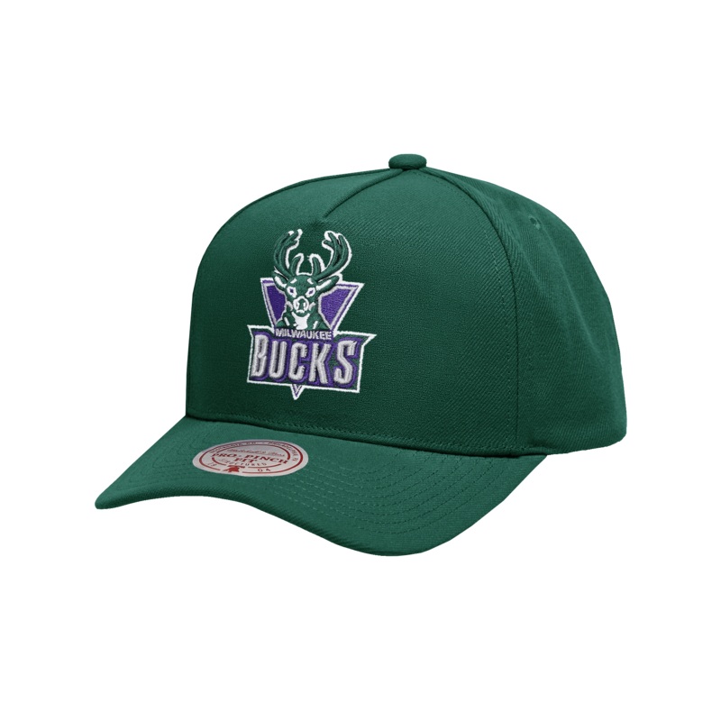 Milwaukee Bucks Mitchell & Ness NBA HWC Pro Pinch Snapback Hat – Green