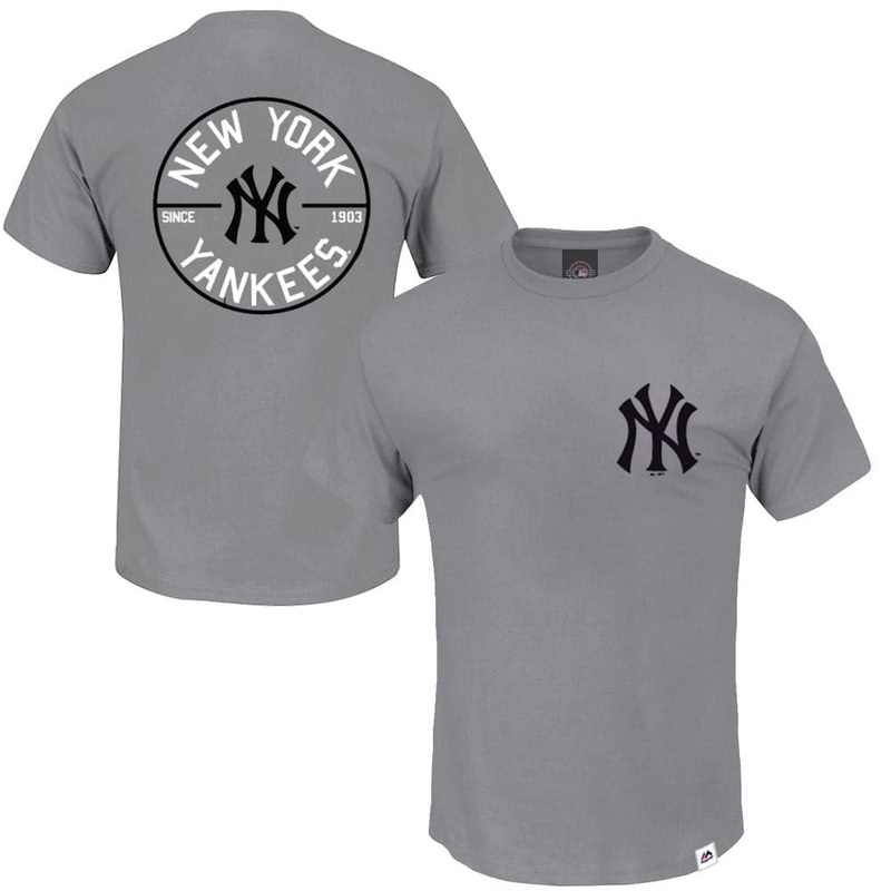 New York Yankees Majestic MLB Syngar T-Shirt – Grey