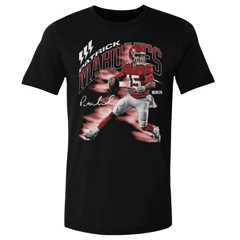 Patrick Mahomes Kansas City Chiefs 500 Level NFL Retro Wave T-Shirt – Black