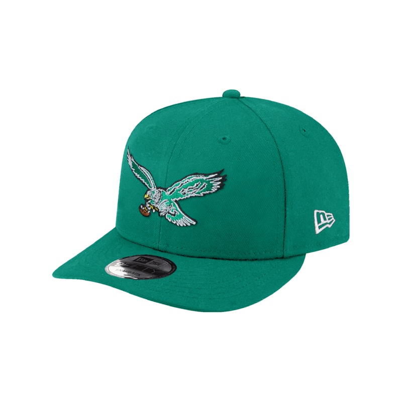 Philadelphia Eagles New Era NFL Throwback 9FIFTY Pre-Curved Snapback Hat – Kelly Green