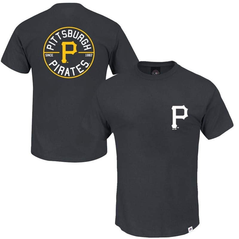 Pittsburgh Pirates Majestic MLB Syngar T-Shirt – Pirate Black