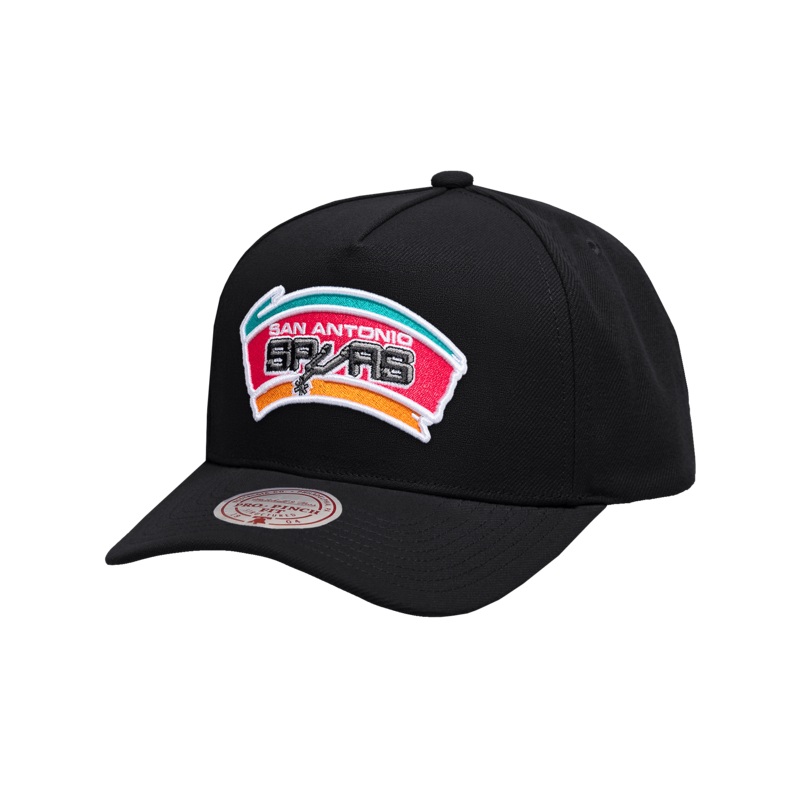 San Antonio Spurs Mitchell & Ness NBA HWC Pro Pinch Snapback Hat – Black