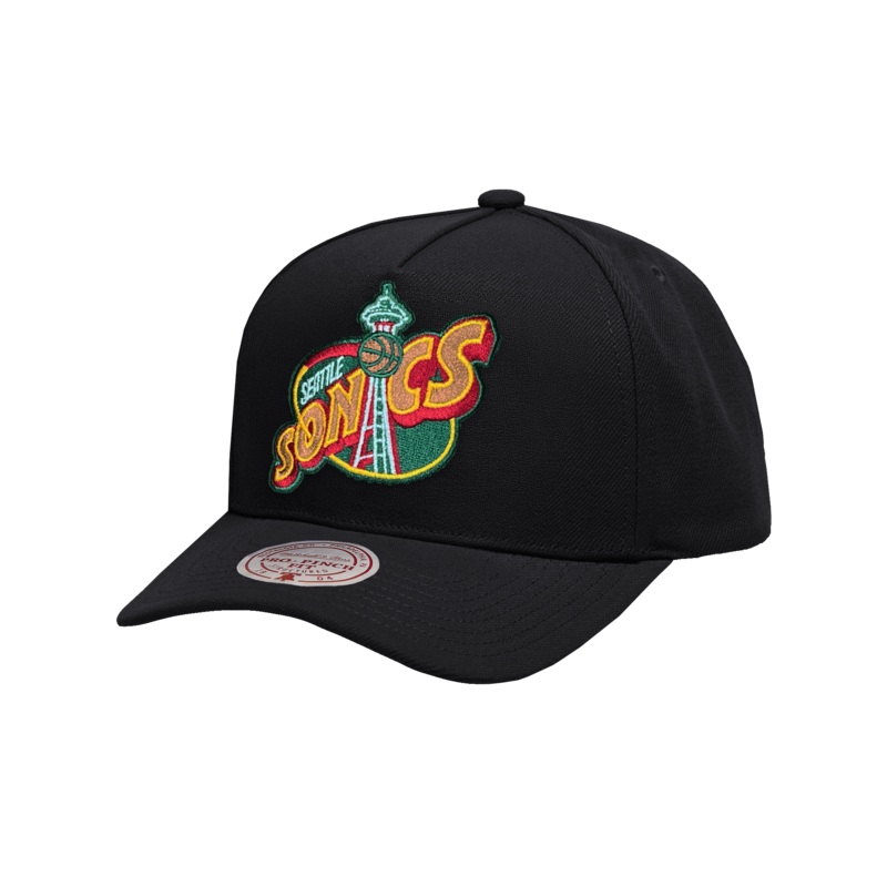 Seattle Supersonics Mitchell & Ness NBA HWC Pro Pinch Snapback Hat – Black