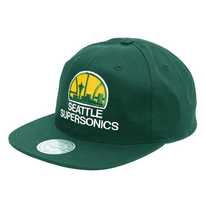 Seattle Supersonics Mitchell & Ness NBA Logo Deadstock Snapback Hat – Green