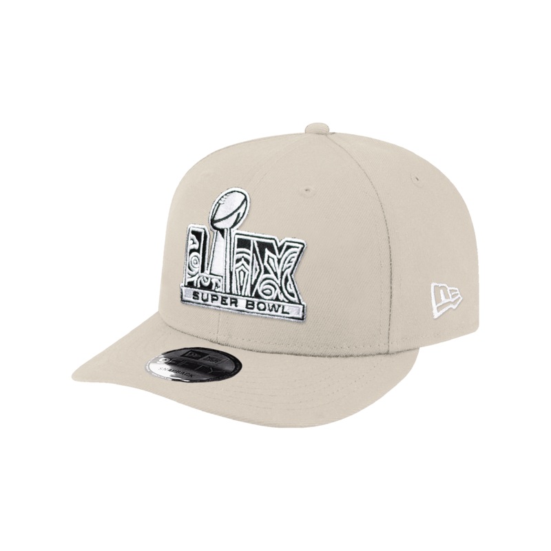 Super Bowl LIX New Era NFL BW Logo 9FIFTY Pre-Curved Snapback Hat – Stone