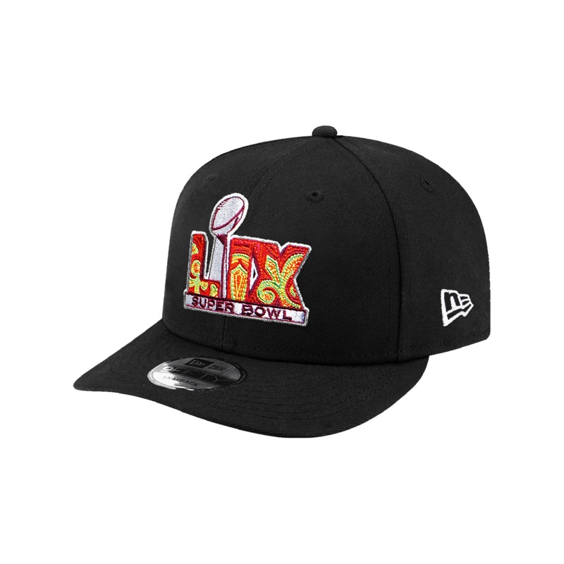 Super Bowl LIX New Era NFL Logo 9FIFTY Pre-Curved Snapback Hat – Black