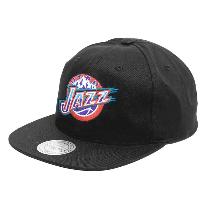 Utah Jazz Mitchell & Ness NBA Logo Deadstock Snapback Hat – Black