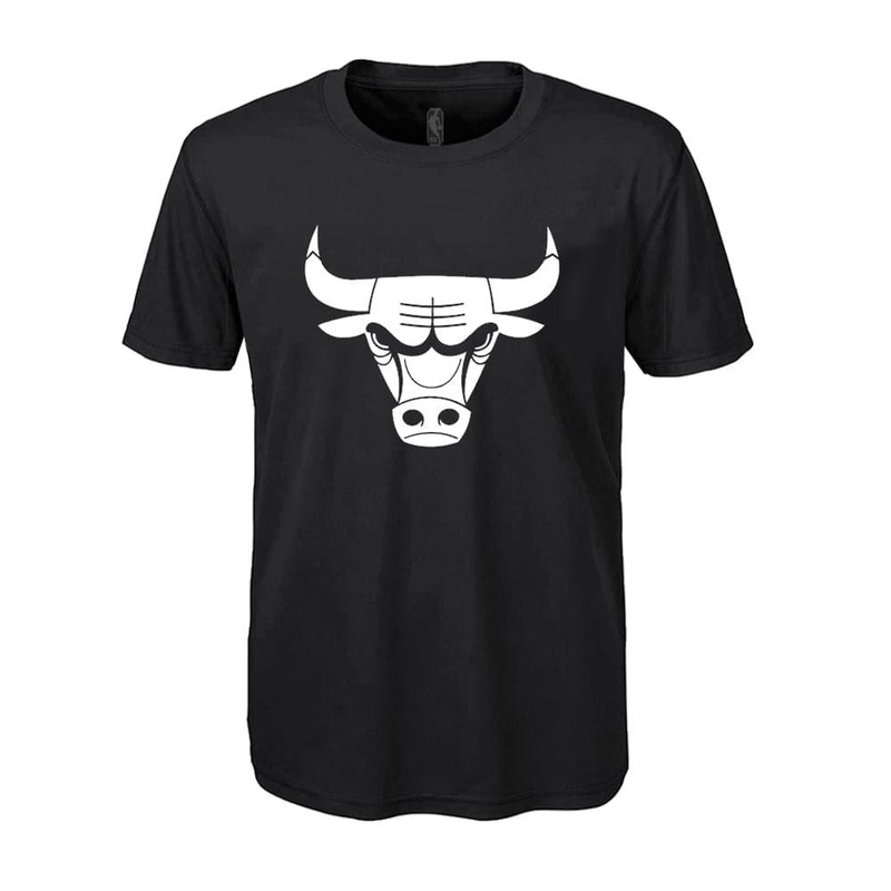 Youths Chicago Bulls Outerstuff NBA White Out Logo T-Shirt – Black