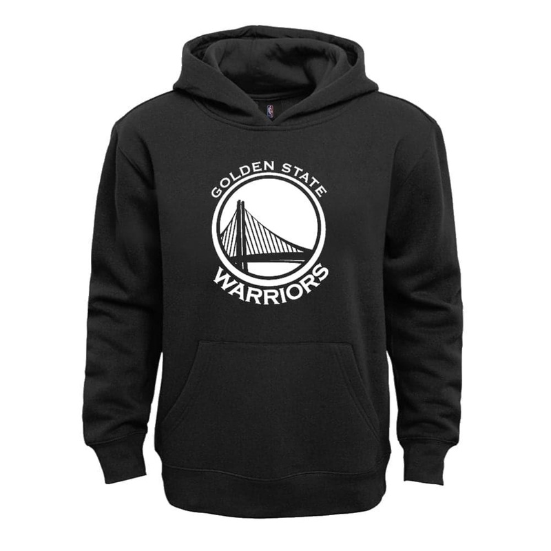 Youths Golden State Warriors Outerstuff NBA White Out Logo Hoodie Jumper – Black