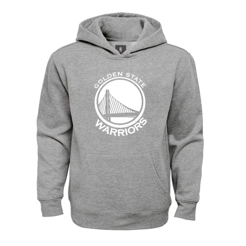 Youths Golden State Warriors Outerstuff NBA White Out Logo Hoodie Jumper – Grey