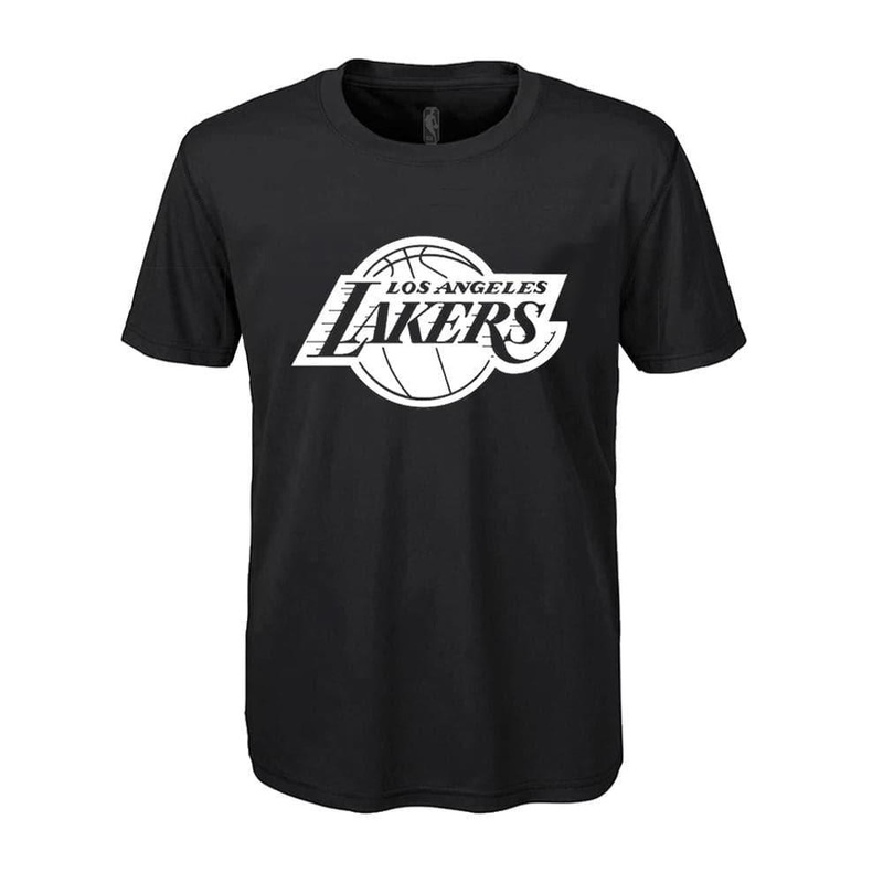 Youths Los Angeles Lakers Outerstuff NBA White Out Logo T-Shirt – Black