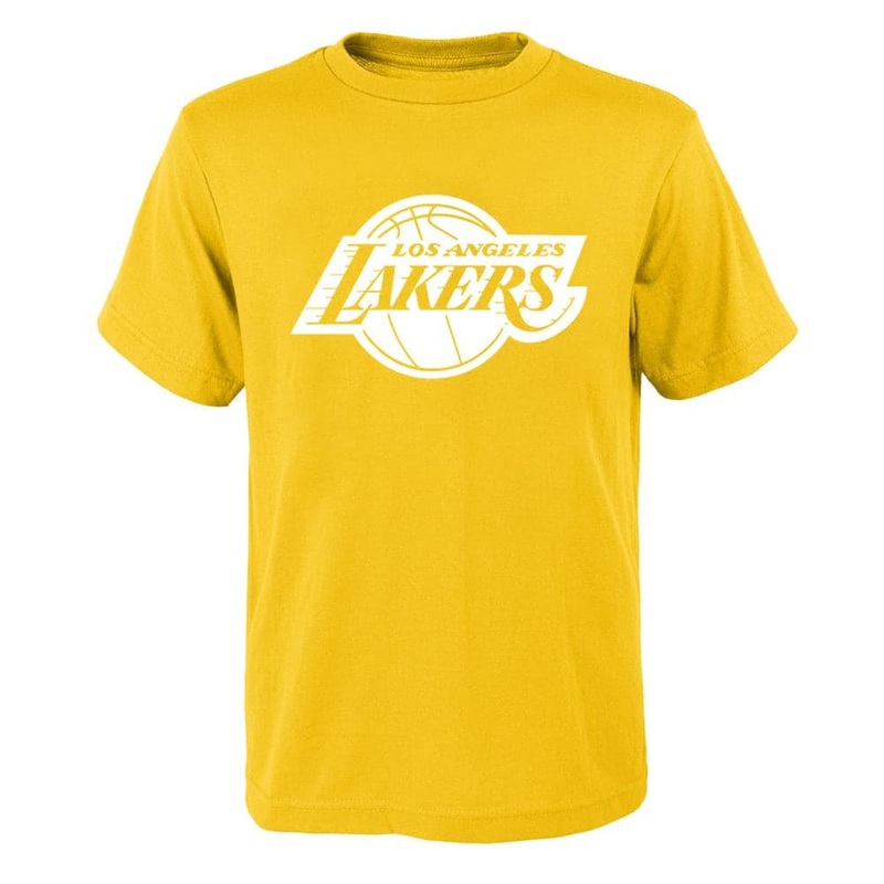 Youths Los Angeles Lakers Outerstuff NBA White Out Logo T-Shirt – Yellow
