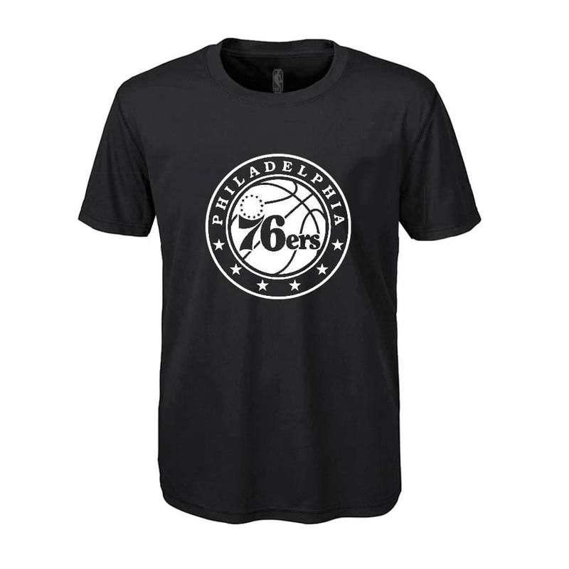 Youths Philadelphia 76ers Outerstuff NBA White Out Logo T-Shirt – Black