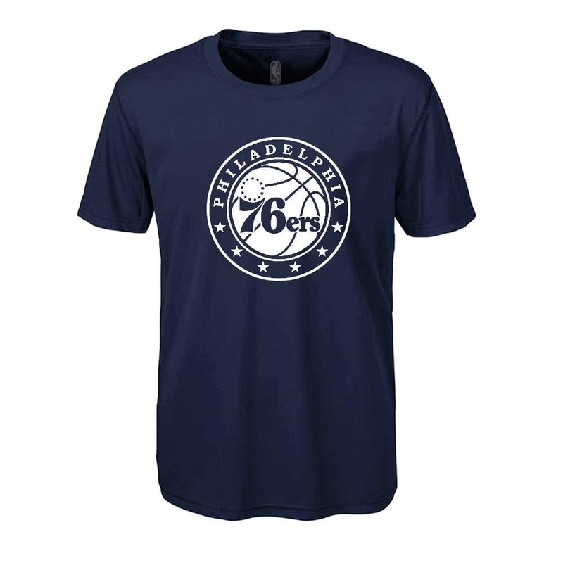 Youths Philadelphia 76ers Outerstuff NBA White Out Logo T-Shirt – Navy