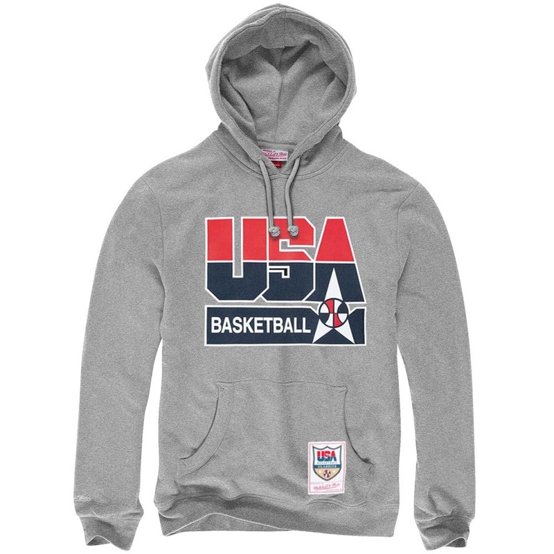 1992 USA Dream Team Mitchell & Ness NBA Logo Hoodie Jumper – Grey