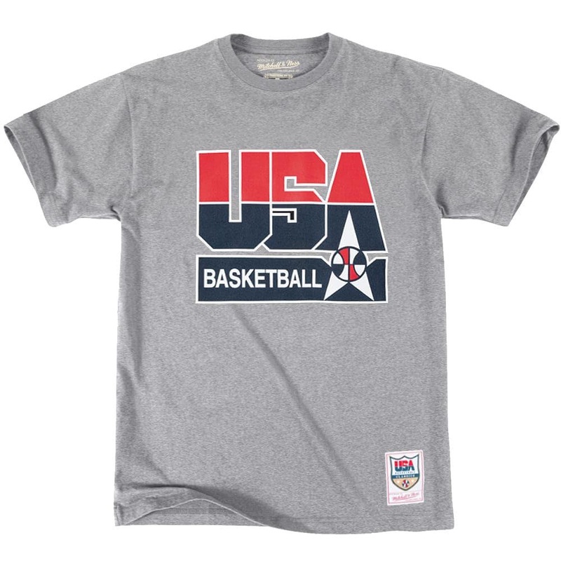 1992 USA Dream Team Mitchell & Ness NBA Logo T-Shirt – Grey