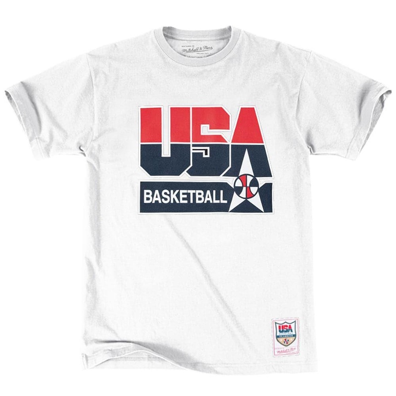 1992 USA Dream Team Mitchell & Ness NBA Logo T-Shirt – White