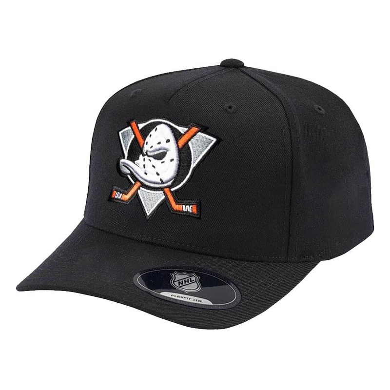 Anaheim Mighty Ducks NHL Team Logo 110 Curve Snapback Hat – Black