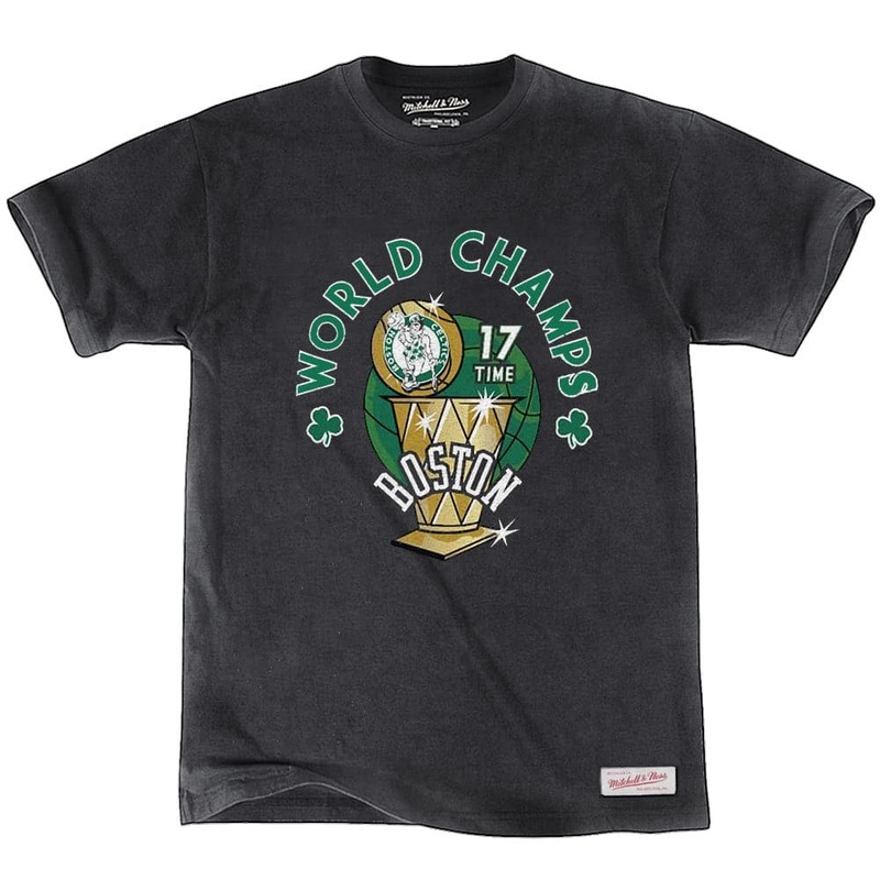 Boston Celtics Mitchell & Ness NBA World Champs Vintage T-Shirt – Black