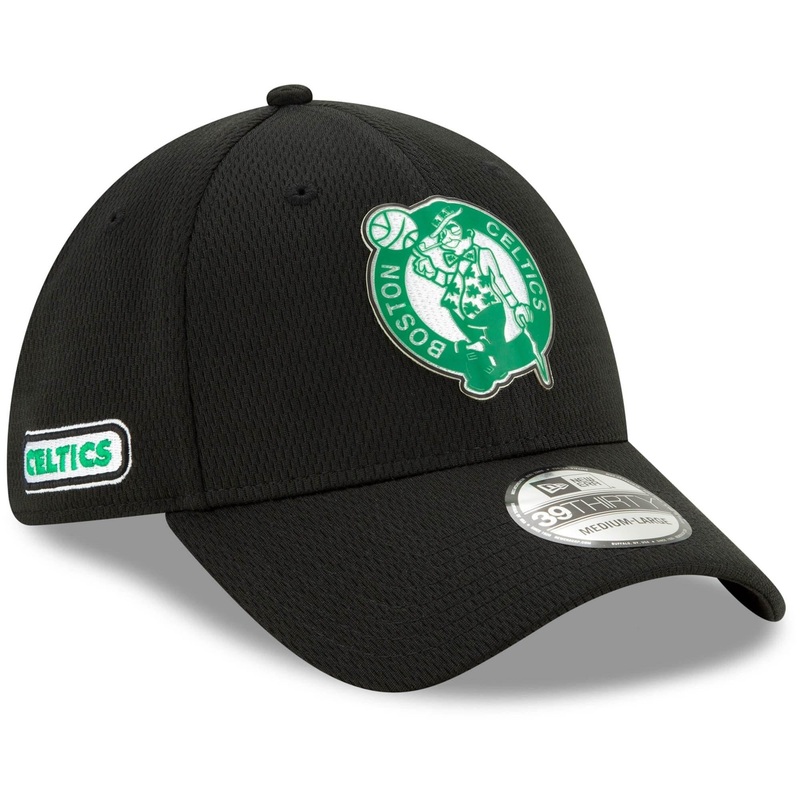 Boston Celtics New Era NBA 2020 Back Half 39THIRTY Flex Fit Curve Hat – Black