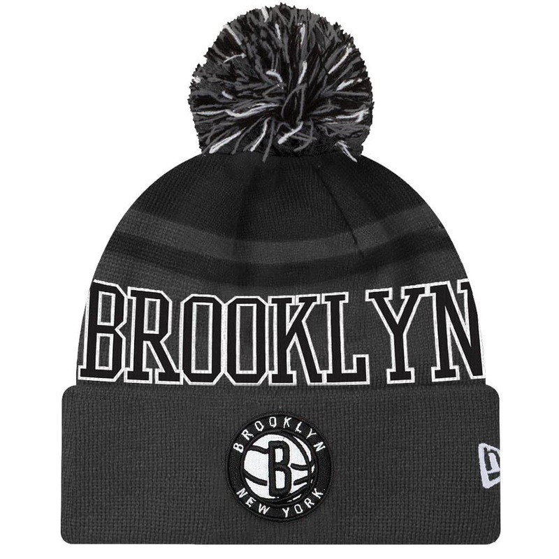 Brooklyn Nets New Era NBA Team Court Knit Pom Beanie – Dark Grey