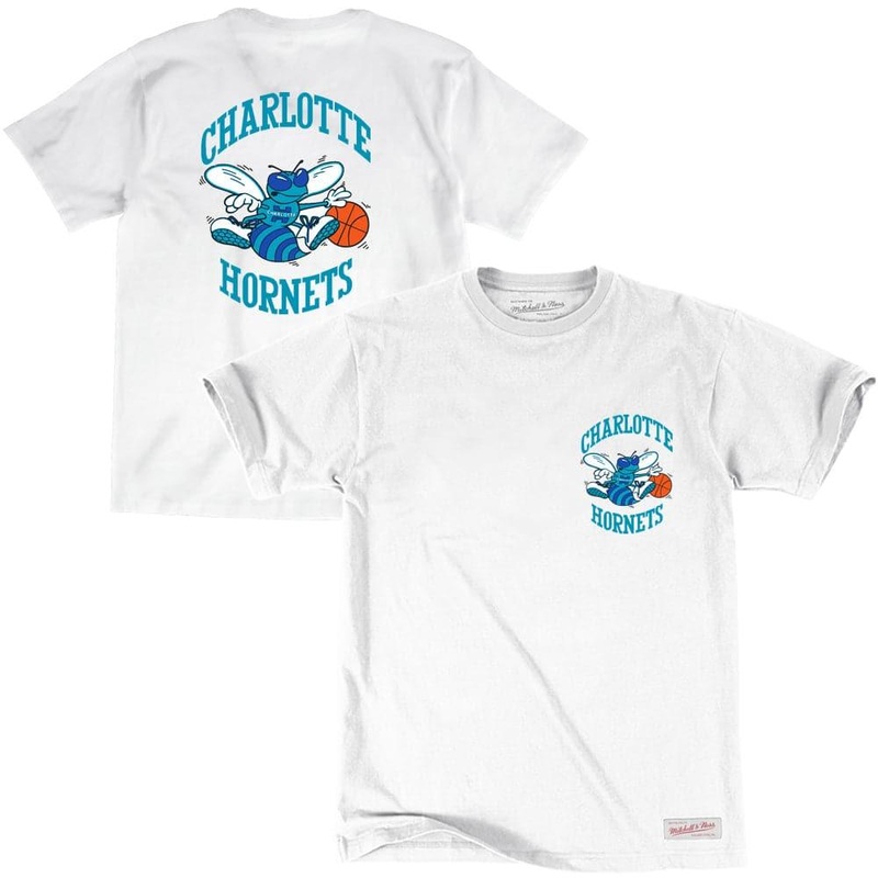 Charlotte Hornets Mitchell & Ness NBA Retro Repeat T-Shirt – White