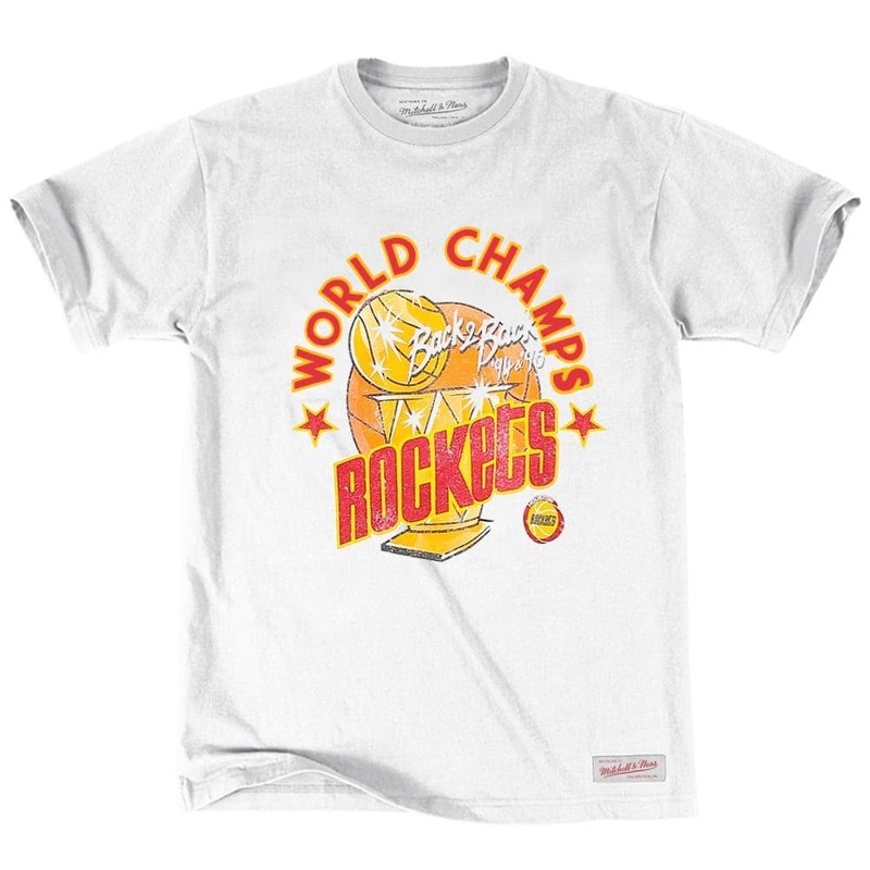 Houston Rockets Mitchell & Ness NBA World Champs Vintage T-Shirt – White