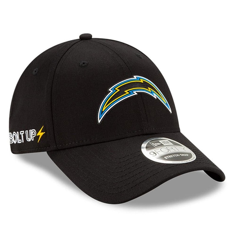 Los Angeles Chargers New Era NFL 2020 Draft 9FORTY Stretch Snapback Curve Hat – Black