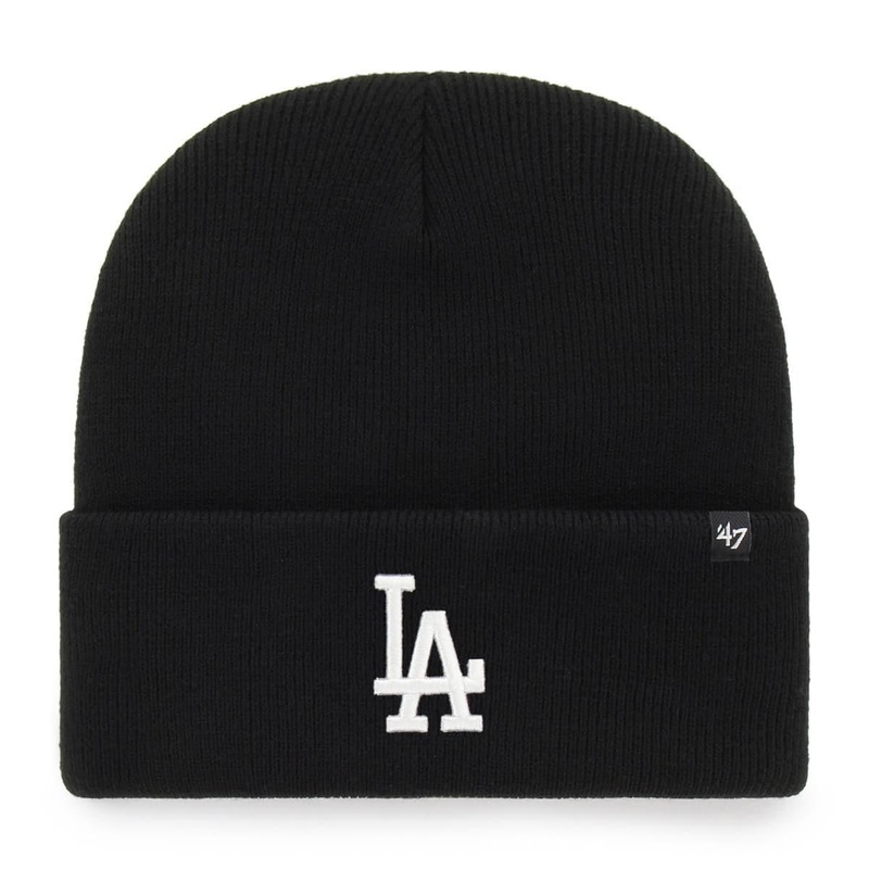 Los Angeles Dodgers ’47 MLB Haymaker Raised Cuff Knit Beanie – Black