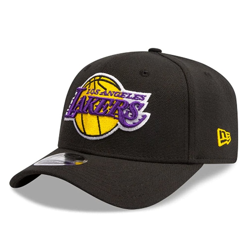 Los Angeles Lakers New Era NBA Team 9FIFTY Stretch-Snap Curve Snapback Hat – Black